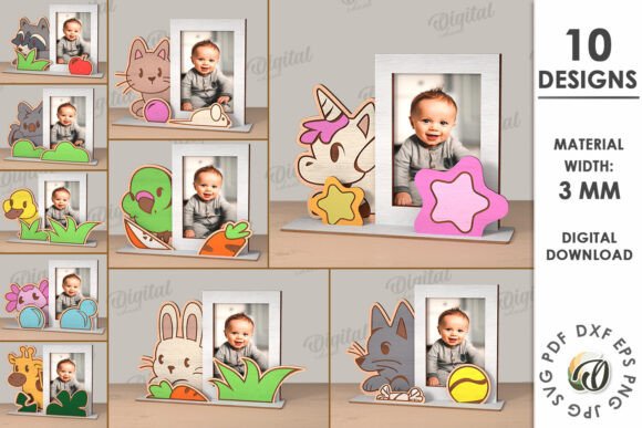 Download 3D Childrens Photo Frame Lasercut Bundle - Premium Bundle
