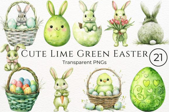 Download Cute Lime Green Easter Cliparts - Green Collection