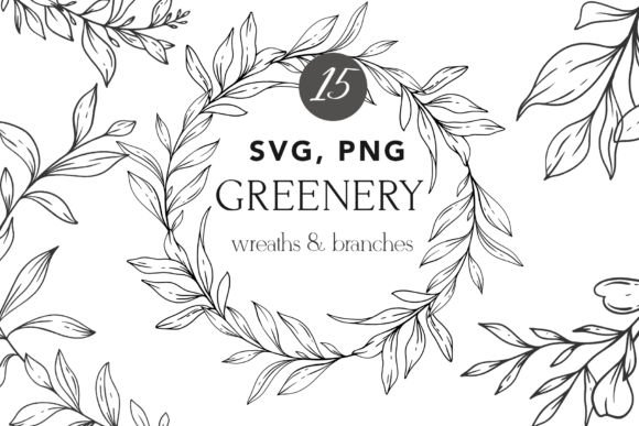 Download Floral Frames SVG, Greenery Clipart - Green Collection