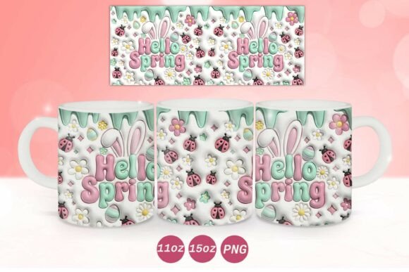 Download 3D Inflated Playful Easter Mug Wrap Png - Easter mug Collection